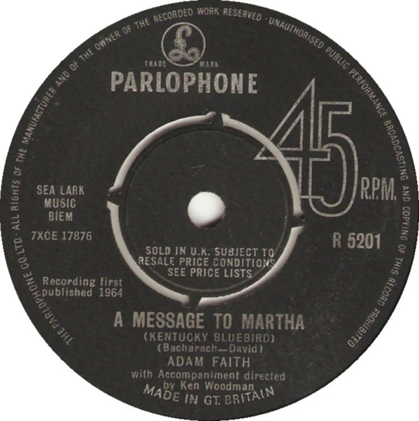 Item A Message To Martha (Kentucky Bluebird) / It Sounds Good To Me product image