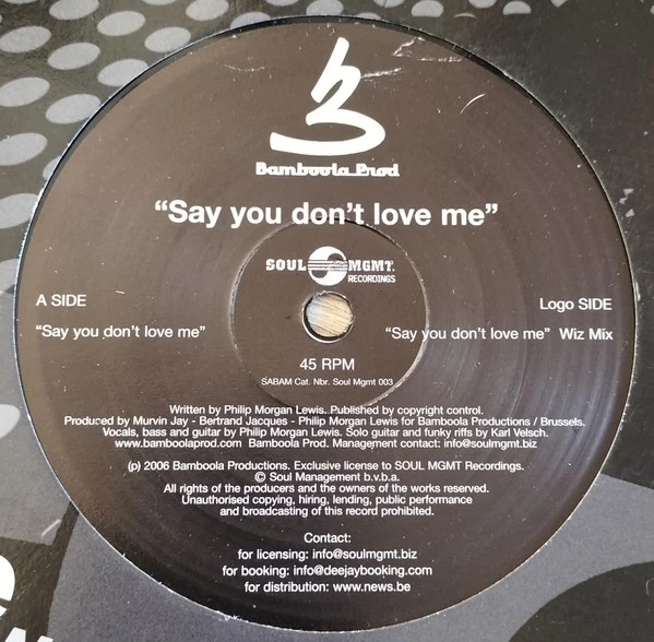 Item Say You Don't Love Me product image