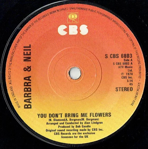 You Don't Bring Me Flowers / You Don't Bring Me Flowers (Instrumental)