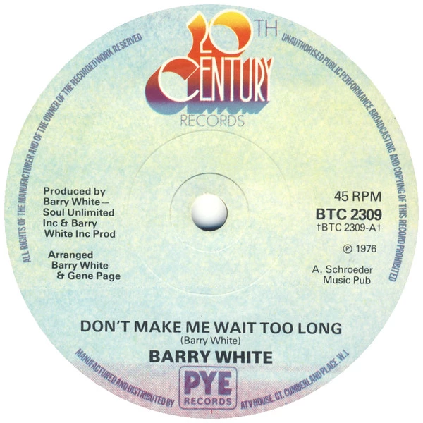 Don't Make Me Wait Too Long / Don't Make Me Wait Too Long (Instrumental)