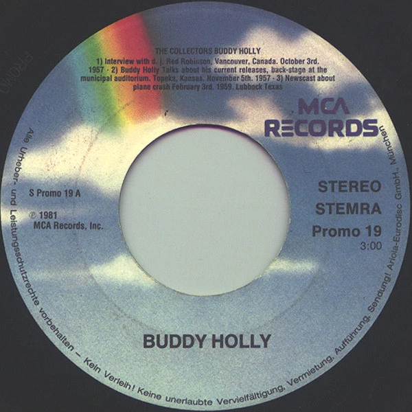 Item The Collectors Buddy Holly / Buddy Holly Talks About His Current Releases, Back-stage At The Municipal Auditorium, Topeka, Kansas, November 5th. 1957 product image