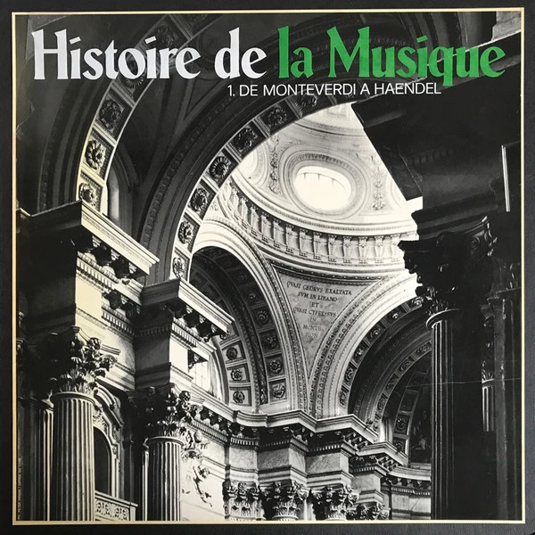 Item Histoire De La Musique - 1. De Monteverdi À Haendel product image