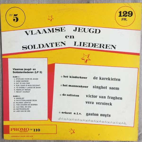 Vlaamse Jeugd En Soldaten Liederen No. 5