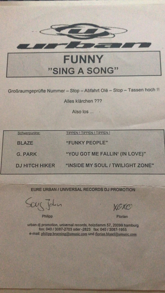 Item Sing A Song (All Night Long) Remix product image