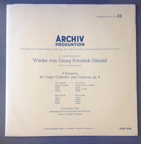 Item Werke Von Georg Friedrich Händel, 4 Konzerte Für Orgel, Orchester Und Continuo, Op. 4 product image