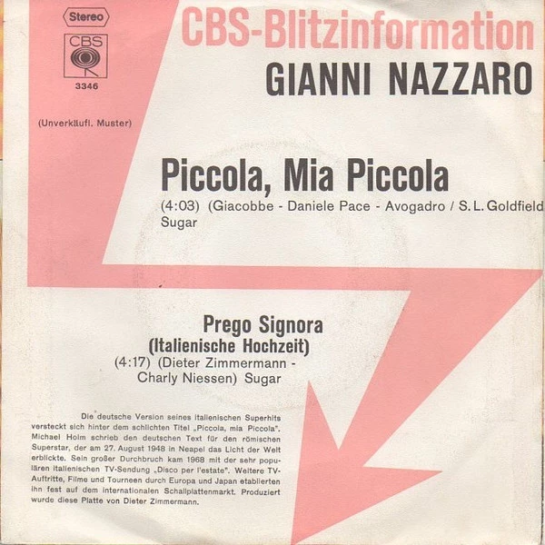 Piccola, Mia Piccola / Prego Signora (Italienische Hochzeit)