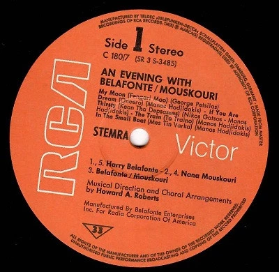 Item An Evening With Belafonte / Mouskouri product image