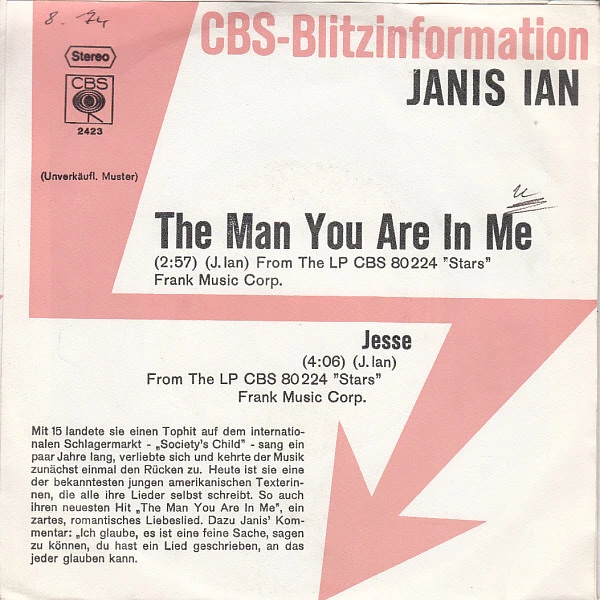 Item The Man You Are In Me / Jesse product image