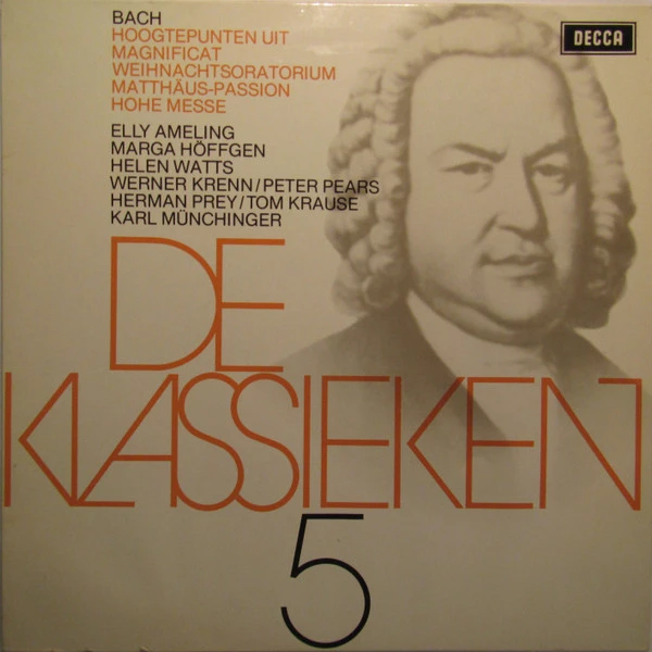 Item De Klassieken 5 - Bach : Hoogtepunten Uit Matthäus-Passion, Weihnachtsoratorium, Magnificat, Hohe Messe product image