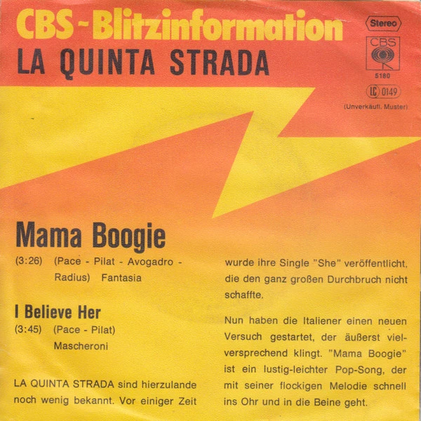 Item Mama Boogie / I Believe Her / I Believe Her product image