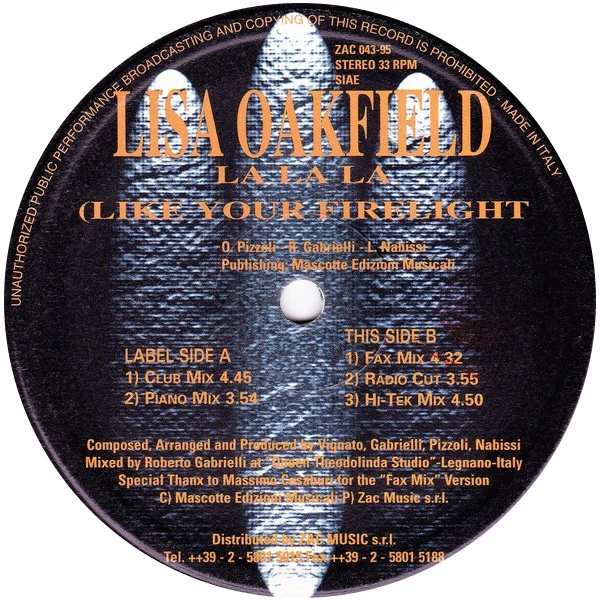 Item La La La (Like Your Firelight) product image