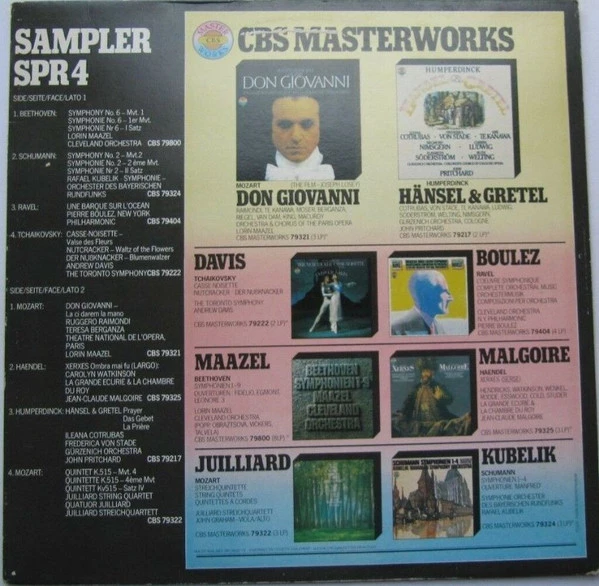 Item CBS Masterworks Sampler SPR 4 product image