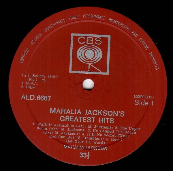 Item Mahalia Jackson's Greatest Hits product image