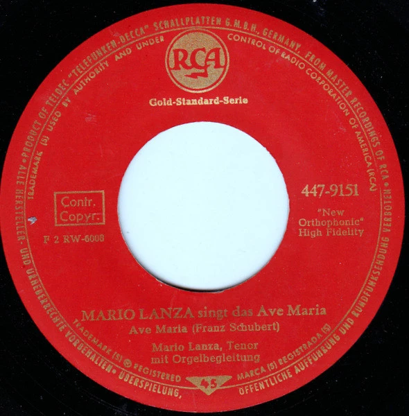 Item Mario Lanza Singt Das Ave Maria / Ave Maria product image