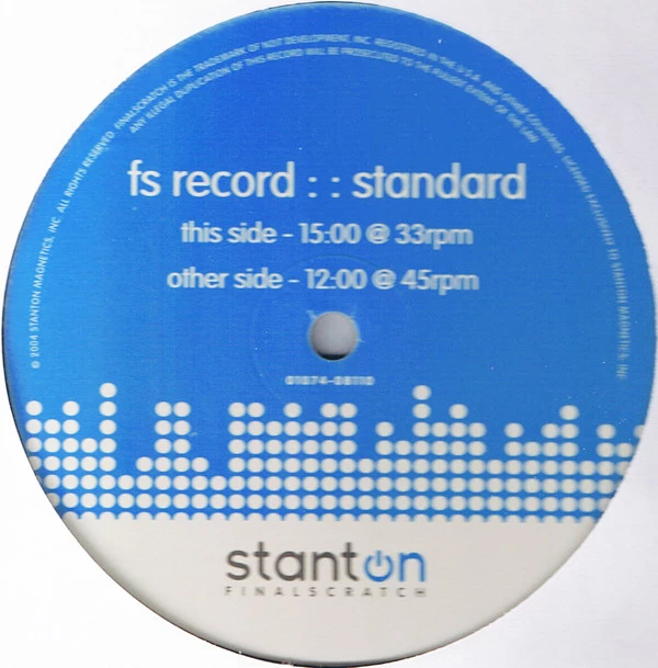 Stanton Final Scratch Control Record Standard Version