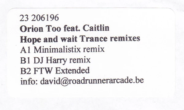 Item Hope And Wait (Trance Remixes) product image