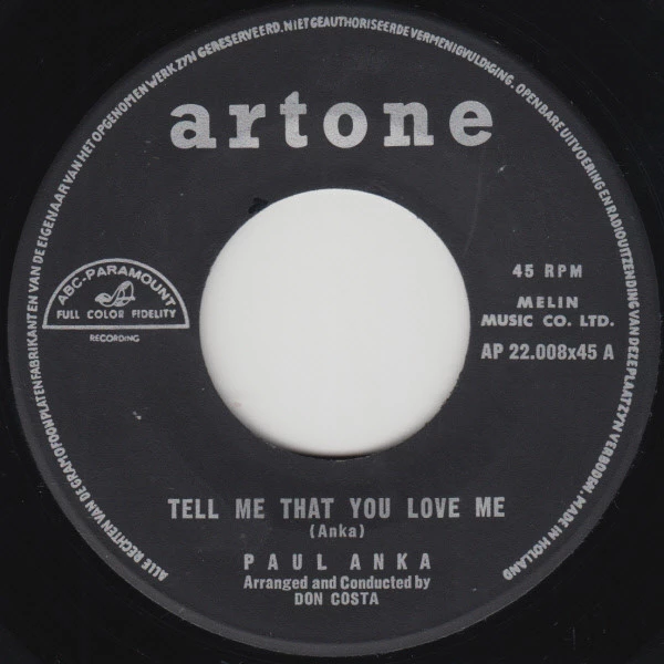 Item Tell Me That You Love Me / I Love You, Baby product image