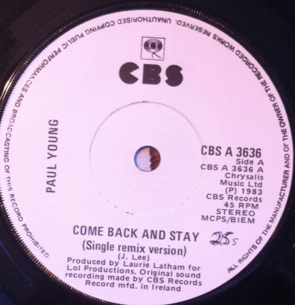 Come Back And Stay (Single Remix Version) / Yours