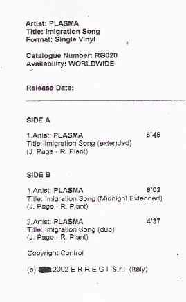 Item Imigration Song product image