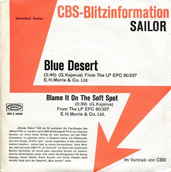 Blue Desert / Blame It On The Soft Spot