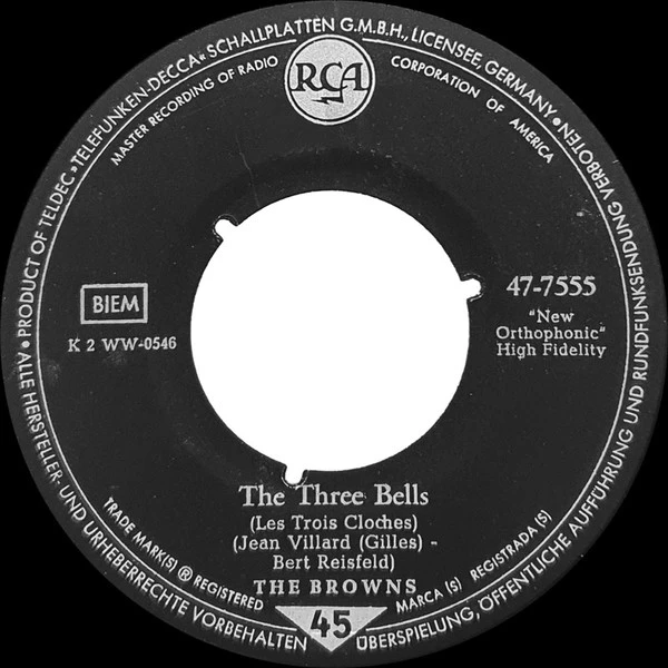 Item The Three Bells / Heaven Fell Last Night product image