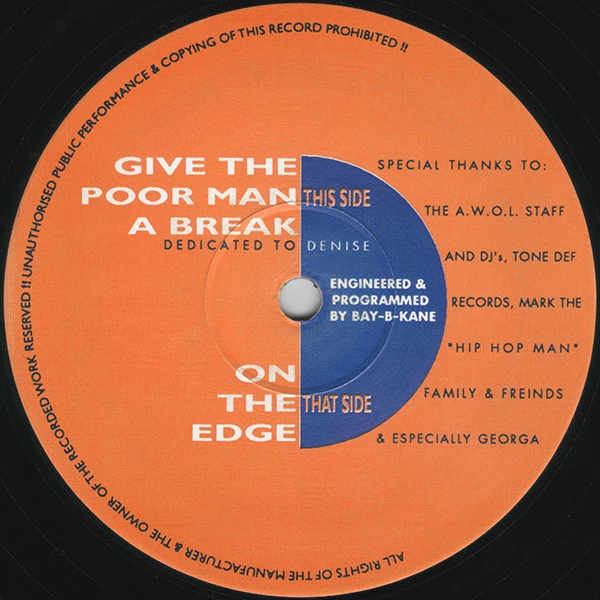 Item On The Edge / Give The Poor Man A Break product image