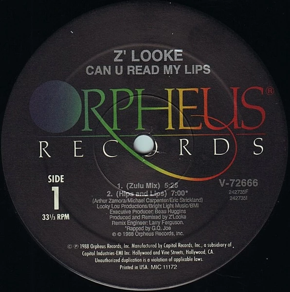 Can U Read My Lips (Re-mixes January '89)